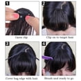 thumbnail image 2 of Magik Clip in on Thin Neat Bangs Human Hair Front Fringe Hair Extensions Hairpiece, 2 of 5