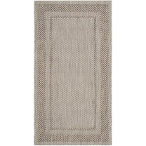 SAFAVIEH Courtyard Agnes Bordered Indoor/Outdoor Area Rug, Beige/Brown, 2'7" x 5'