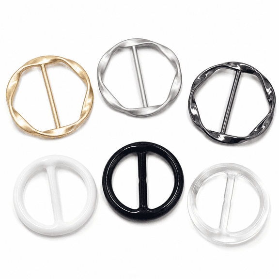 6-Piece Shirt Cinch Clips for Women, Scarf Rings, Waist Tighteners and T-Shirt Tie Clips