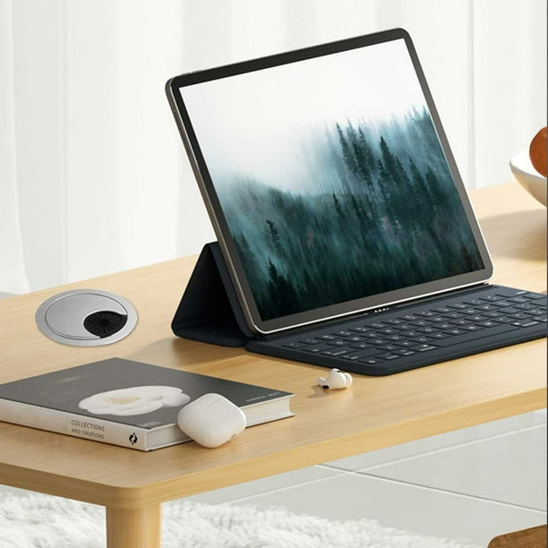 pitrice ABS Desk Hole Cover Portable Round Waterproof Round Antirust Nonslip Desktop Office