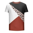thumbnail image 4 of Fnnxeal Mens Mint Green Leopard Print Color Block T-Shirt Muscle Fit Stretch Polyester Short Sleeve Streetwear Casual Tee,Size XL, 4 of 5