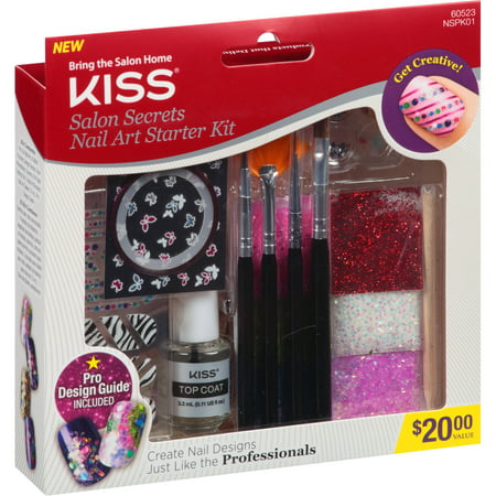 Kiss Salon Secrets Nail Art Starter Kit, 60523, 17 piece - Walmart.com