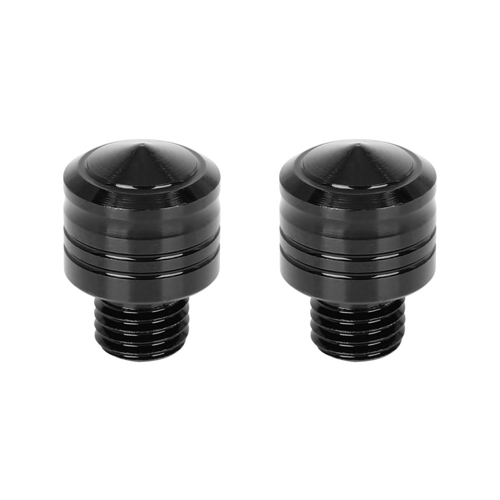 2pcs 10mm Motorbike Motorcycle Mirror Hole Plug Normal Screw Black 