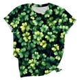 thumbnail image 4 of TrendVibe365 St Patricks Day Short Sleeve Tops for Women Green Plus Size with Crew Neck Polyester Casual St. Patricks Day Blouse Tops for Irish Themed Gifts L, 4 of 5