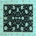 thumbnail image 1 of Ahgly Company Indoor Square Oriental Light Blue Traditional Area Rugs, 7' Square, 1 of 4