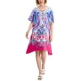 thumbnail image 2 of JM Collection Womens Printed Swing Dress Fuchsia Tulip Combo S, 2 of 2