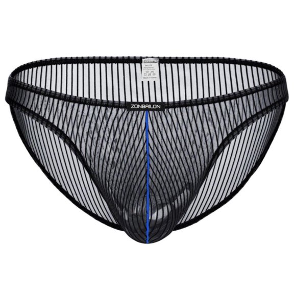 TANBOM Men's Breathable Nylon Mesh Triangle Brief Underwear, Black, 1-Pack, M