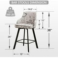 thumbnail image 3 of FIRAVOE Bar Stools Set of 4, 26" Swivel Counter Height Bar Stools with High Back, Linen Bar Chairs Barstools Counter Stools for Kitchen Island, Beige, 3 of 11