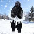 thumbnail image 4 of LIZENG Kids Knit Hat and Mittens Set Winter Beanie with & Gloves 2 Piece Set for Baby Toddler Boy Girl Soft Stretchable Multi Color Winter Hat Kids Girl, 4 of 4