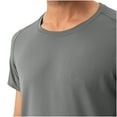 thumbnail image 6 of ALLLIST Crew Neck Mens Summer Tops Gray Short Sleeve Solid Casual Loose T-Shirts Pullover Mens T-Shirts, 6 of 6