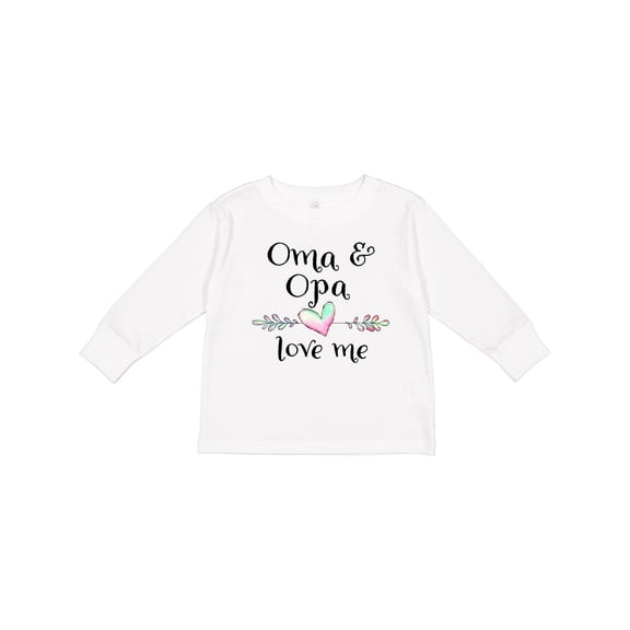 Inktastic Oma and Opa Love Me- Heart Grandchild Boys or Girls Long Sleeve Toddler T-Shirt