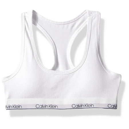 Calvin Klein Big Girls' Modern Cotton Molded Logo Racerback Bra ...