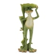 thumbnail image 2 of Melrose Standing Frog Garden Statues with Birdbath - 14" - Green  - Set of 2, 2 of 2