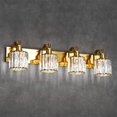 thumbnail image 2 of Modern Crystal Bathroom Vanity Lights Gold Bathroom Light Fixtures Crystal Vanity Shower Lights Over Mirror-4 Light, 2 of 7