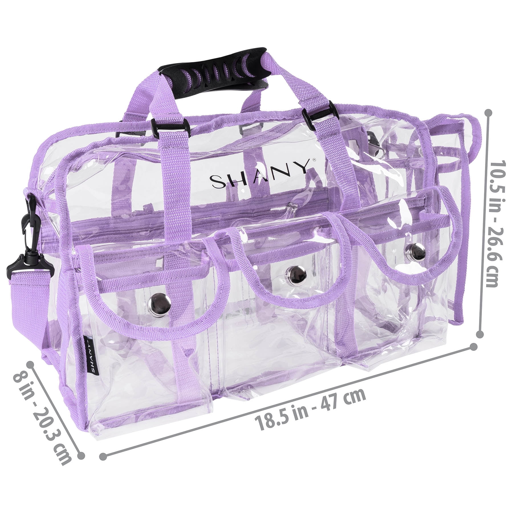SHANY Clear Makeup Bag, Pro Mua rectangular Bag with Shoulder Strap, Large  