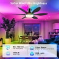 thumbnail image 2 of PHORUS 51" Flush Mount Ceiling Fan with Lights, Quiet DC Motor, Dimmable LED with Side RGB, 6-Blade Low Profile Modern Black Ceiling Fan for Bedroom Living Room, 2 of 9