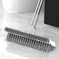RKZDSR 2 in 1 Floor Scrub Brush Long Handle Grout Brush with Squeegee