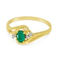 thumbnail image 3 of 14k Yellow Gold Oval Emerald And Diamond Ring, 3 of 6