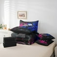thumbnail image 4 of Erosebridal Black Sport Car Bedding Sets King Size,Geometric Plaid Bed in a Bag King size,Extreme Sports Bedding King Size,Microfiber Buffalo Room Decor,Reversible,7-Piece, 4 of 6