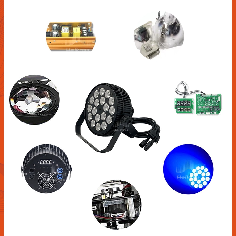 4Pcs Aluminum LED 18x12w Par Light, Par Light Flat Stage Light 4in1 Lighting Suitable For DJ Disco Family Birthday Party