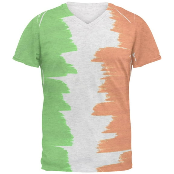 St Patrick's Day Color Me Irish Mens Soft V-Neck T Shirt Heather White 2XL
