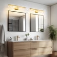 thumbnail image 4 of Gold Bathroom Light Fixtures 24 inch Dimmable Metal Wall Sconce Fixtures Over Mirror LED Vanity Light Bar for Restroom Mirror 3000K Warm White Light, 4 of 8