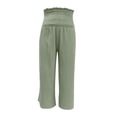 thumbnail image 4 of SDNall Wide Leg Pants Woman Fashion Casual Solid Color Pants Straight Wide Leg Trousers Pants (Green, Sizes S-XXL), 4 of 9