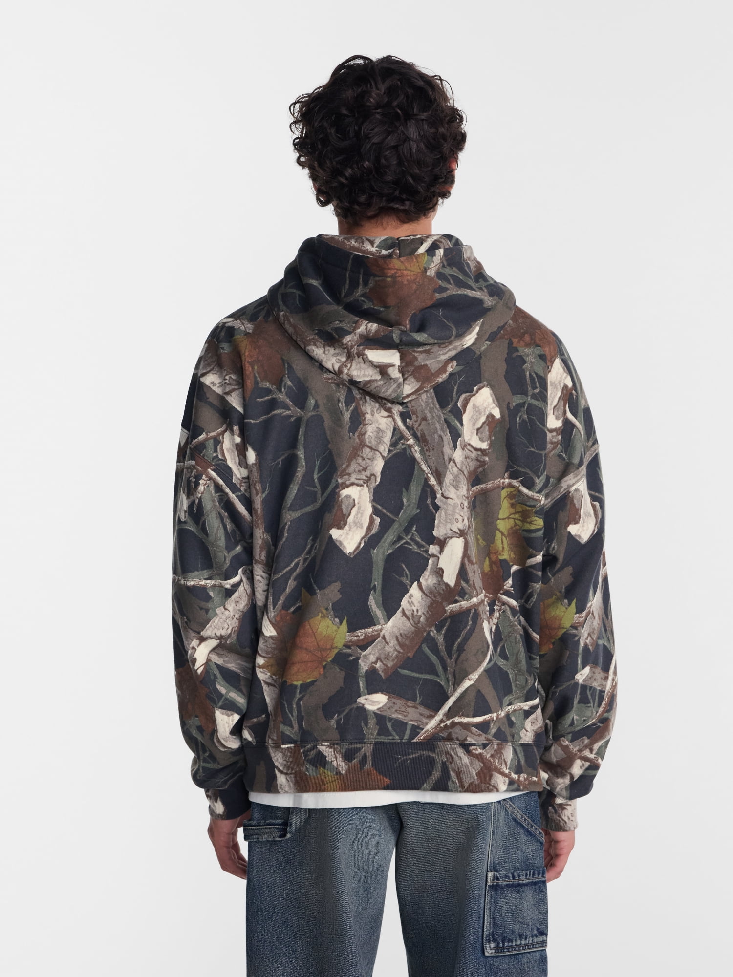 No Boundaries Boxy Fit Oversized Fleece Hoodie with Long Sleeves, Men's XS-4XLT