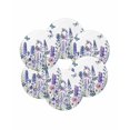 thumbnail image 7 of 13 Inch Round Placemats Set of 6, Purple Floral Non Slip Heat Insulation PP Table Mats, Spring Lavender Daisy Butterflies Botanical Washable Place Mats for Kitchen Dining Party Table Decor, 7 of 7