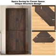thumbnail image 4 of ANPOO 68" Tall Corner Storage Cabinet with 6 Side Door Shelves and Adjustable Shelves, 5 Tier Farmhouse Pantry Cabinet for Bathroom, Living Room, Kitchen,Brown, 4 of 4