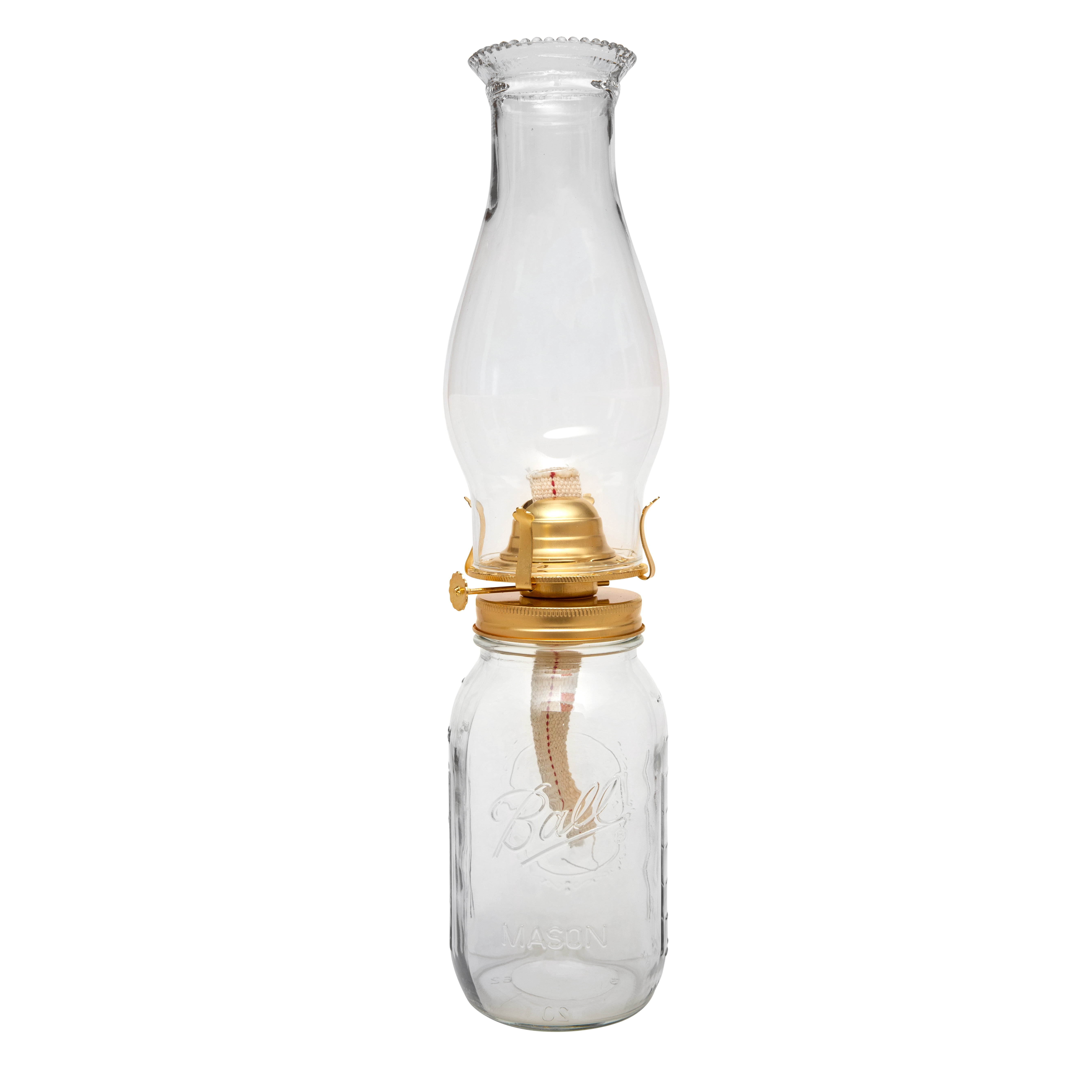 Mason Jar Oil Lamp Burner & Chimney Set - Rustic Design, Universal Fit - Perfect for Farmhouse & Vintage Décor