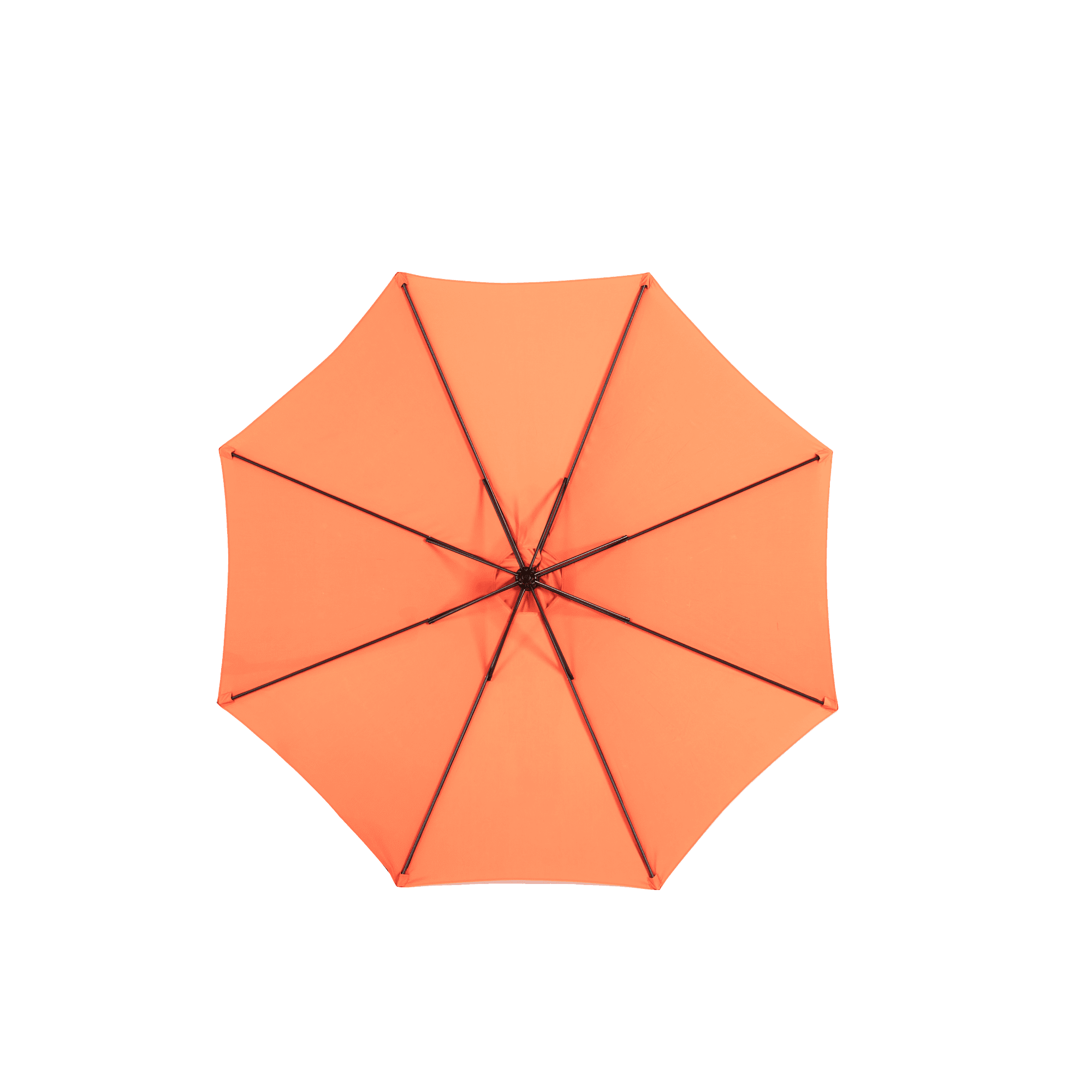 Leumius 10ft Outdoor Patio Umbrella,Outdoor Offset Cantilever Umbrella with 8 Sturdy Ribs and Easy Tilt Adjustment,Patio Market Umbrella for Pool Deck Porch Backyard Garden,Orange(No Base)