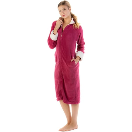 

Casual Nights Women s Zip Front Plush Fleece Robe