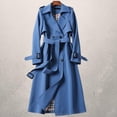thumbnail image 5 of Women's Mid-length Trench Coat Autumn Long Windbreaker, 5 of 5