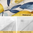 thumbnail image 4 of Lemon No Hooks Shower Curtain with Snap-in Liner Spring Watercolor Country Yellow Lemon Blue Leaf Linen Texture Shower Curtains for Bathroom, Waterproof, Easy Install, Washable 72"x96", 4 of 9