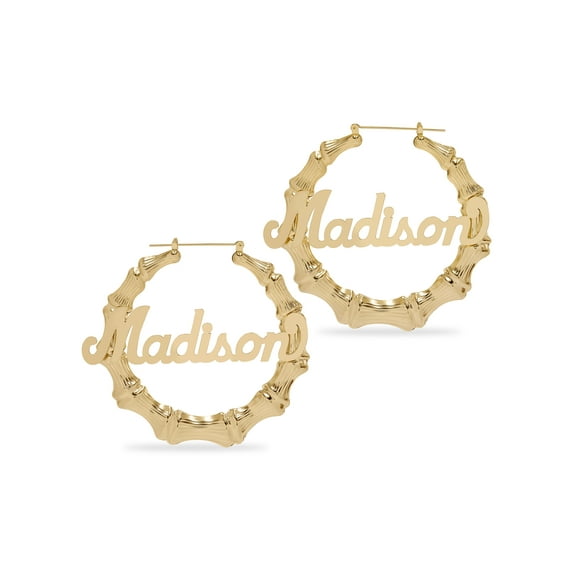 Personalized Script Name Bamboo Earrings