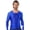 Blue, variant on YiZYiF Mens Glossy O Neck Long Sleeve T-Shirt Solid Color Slim Fit Tops for Yoga Workout Black L