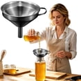 thumbnail image 2 of Clearance Under $2 Stainless Steel Kitchen Funnel 5.9 Inch, Metal Pouring Funnel for Liquid Powder Transfer, Oil Seasoning Bottle Filler 1PC, 2 of 5