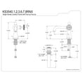 thumbnail image 5 of Kingston Brass KS3540RNX Ostro One-Handle 1-Hole Bathroom Faucet with Push Pop-Up Drain in Matte Black, 5 of 7