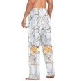 thumbnail image 6 of joogoo Men's Pajama Pants White Marble Cotton Long Sleepwear Lounge Pants M, 6 of 7