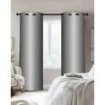 thumbnail image 3 of Dark Gray Blackout Curtains 63 Inches Long for Bedroom, Gradient White Abstract Minimalist Stripe Thermal Insulated Room Darkening Black Out Window Curtain Panels Grommet Drapes for Living Room, 3 of 8
