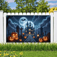 thumbnail image 4 of Gothic Design Halloween Banner with Scary Pumpkins Spooky Castle Backdrop Dark Atmosphere for Halloween Party Decoration, 4 of 5