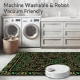 thumbnail image 5 of ODIKA 5'x7' Machine Washable Non-Slip Area Rug, Vintage Merry with Interlocking Holly and Starbursts High Traffic Rug, Black, 623631, 5 of 5