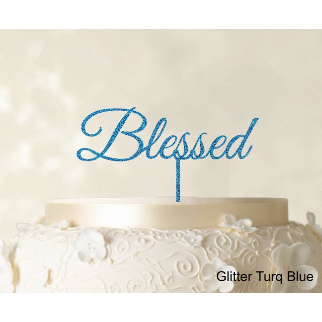 Monogram Cake Topper Personalized Glitter Turq. Blue Cake Topper Color Option Available 5-7 Inches Wide
