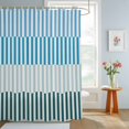 thumbnail image 4 of Shower Curtains for Bathroom, Colorful Stripe Waterproof Fabric Shower Curtain, Modern Teal Blue Green Vertical Striped Decorative Bathroom Curtain for Bathtub, 66"x72", No Hooks Included, 4 of 9