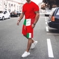thumbnail image 2 of Afdoent Men's 2 Piece Short Set Mens 2 Piece Sports Jogging Suit Comfortable Sports Men's Short Sleeved T Shirt + Shorts Summer Vacation Outfits For Men, 2 of 6