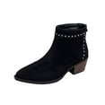 thumbnail image 2 of Viluyesy Womens Dress Boots, Back Zipper Chunky Heels Pointed Toe Fall Winter Comfort Suede Booties Black US5.5, 2 of 9