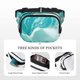 thumbnail image 5 of Fotbe Teal Turquoise 1 Cangurera Cuadrada con Estampado de Doble Capa, Bolsa de Cintura Ajustable Mini para Hombres y Mujeres, 5 of 9