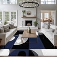 thumbnail image 3 of 5'x8' Area Rugs, Navy Blue Black Geometric Indoor Outdoor Area Rug for Living Room Bedroom, Contemporary Abstract Art Washable Bathroom Rugs Kitchen Floor Carpet Mats Home Decor Aesthetic, 3 of 8