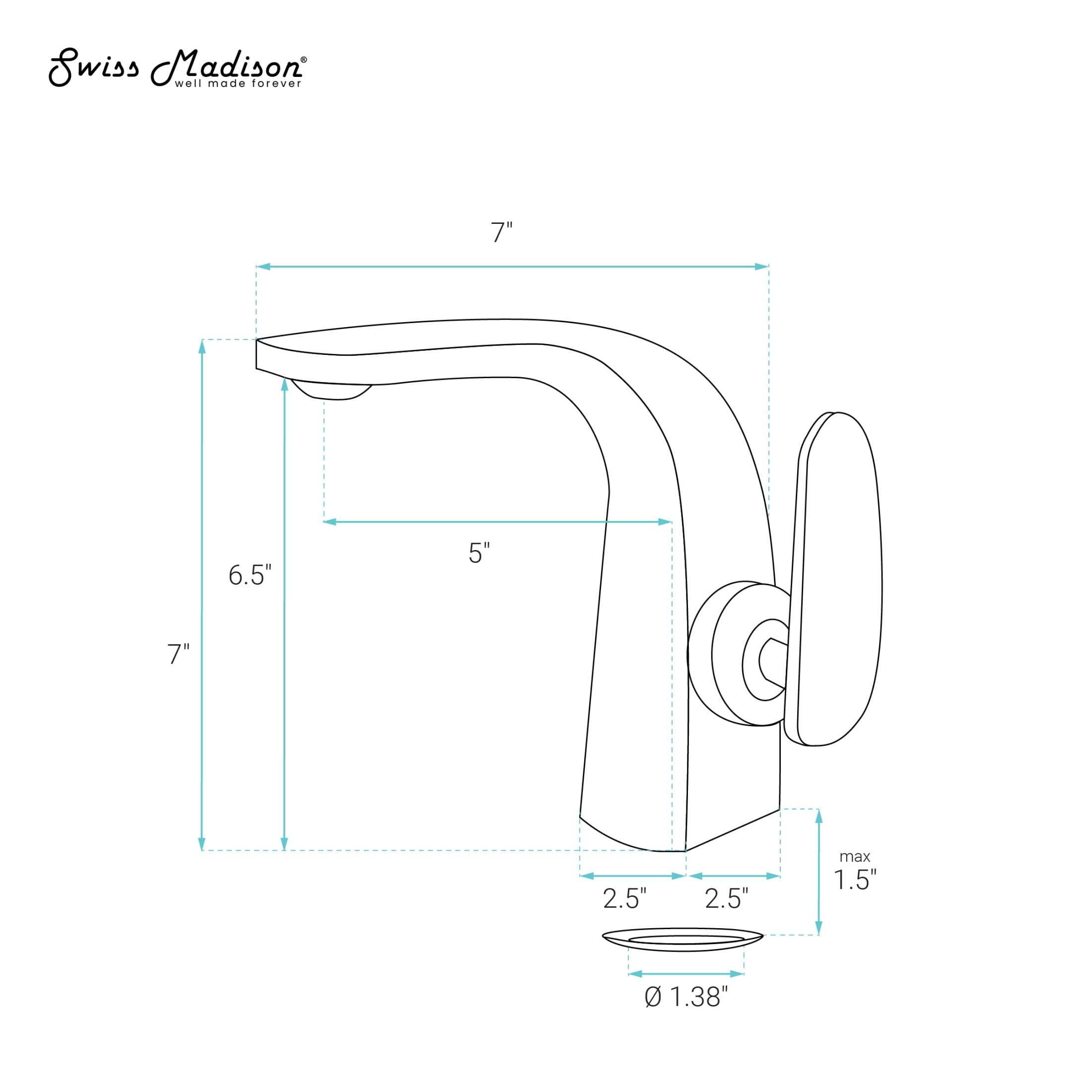 Chateau Single Hole, Single-Handle, Bathroom Faucet in Brushed Nickel